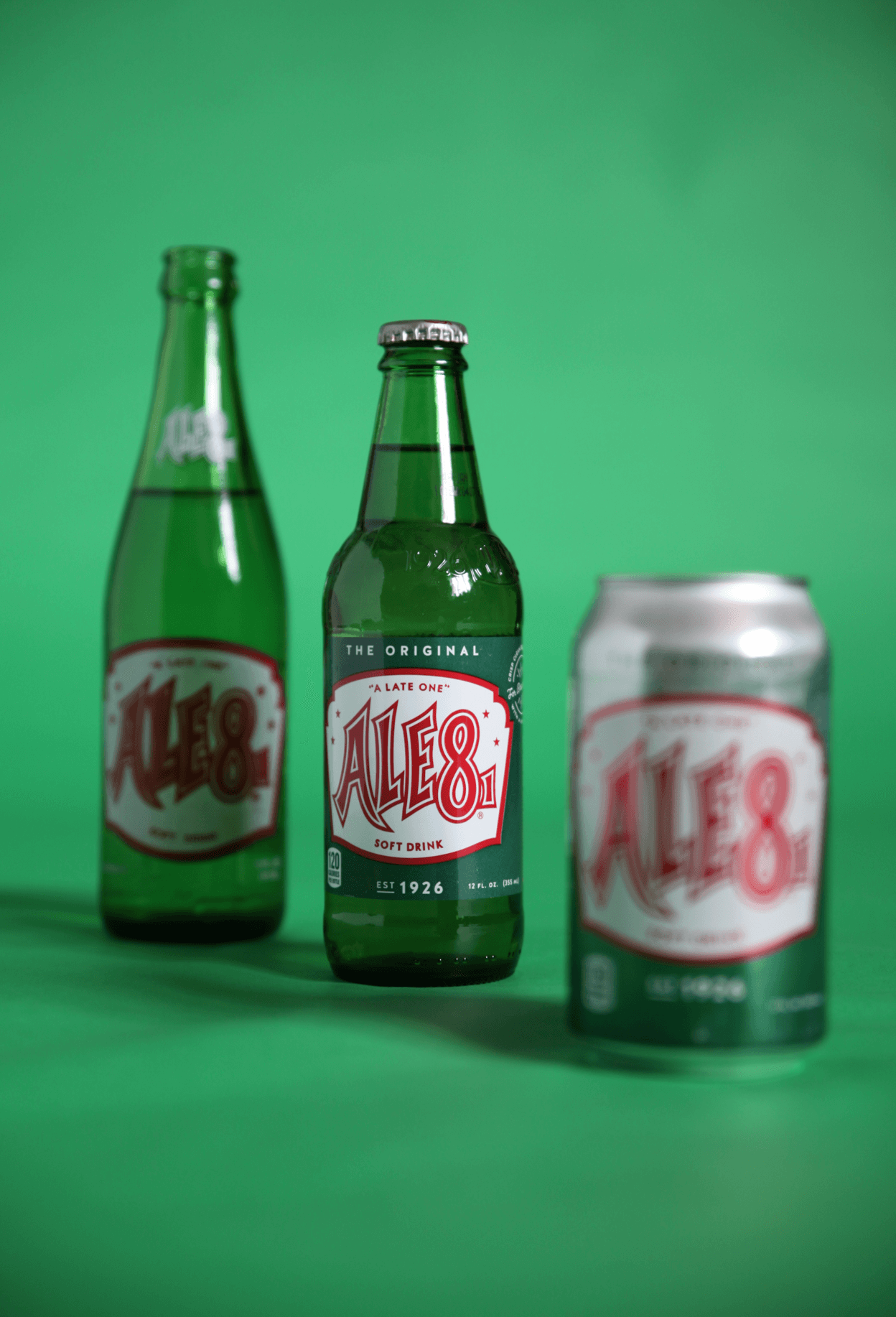Ale-8 cans and bottles