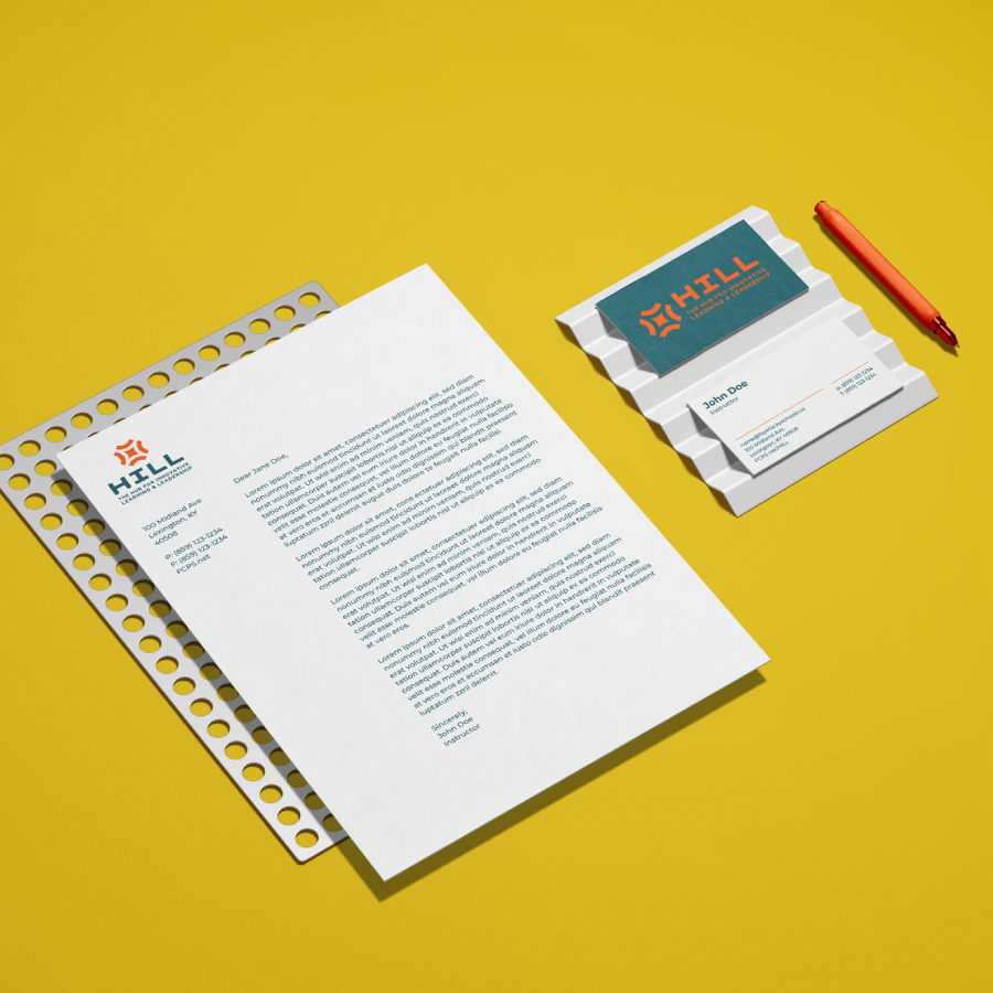 The HILL letterhead mockup